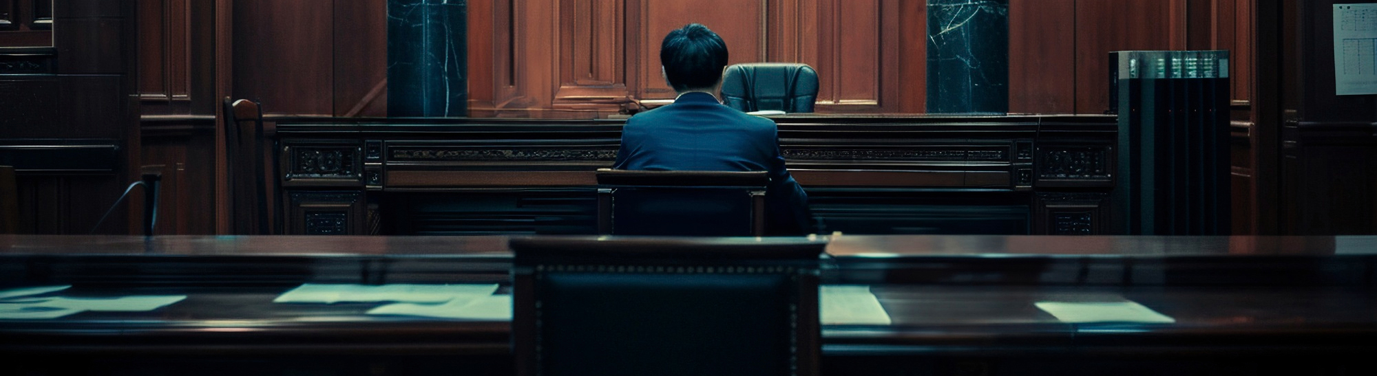 Courtroom with sole occupant