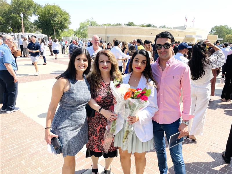 HSC Ava Ighani with family and friends