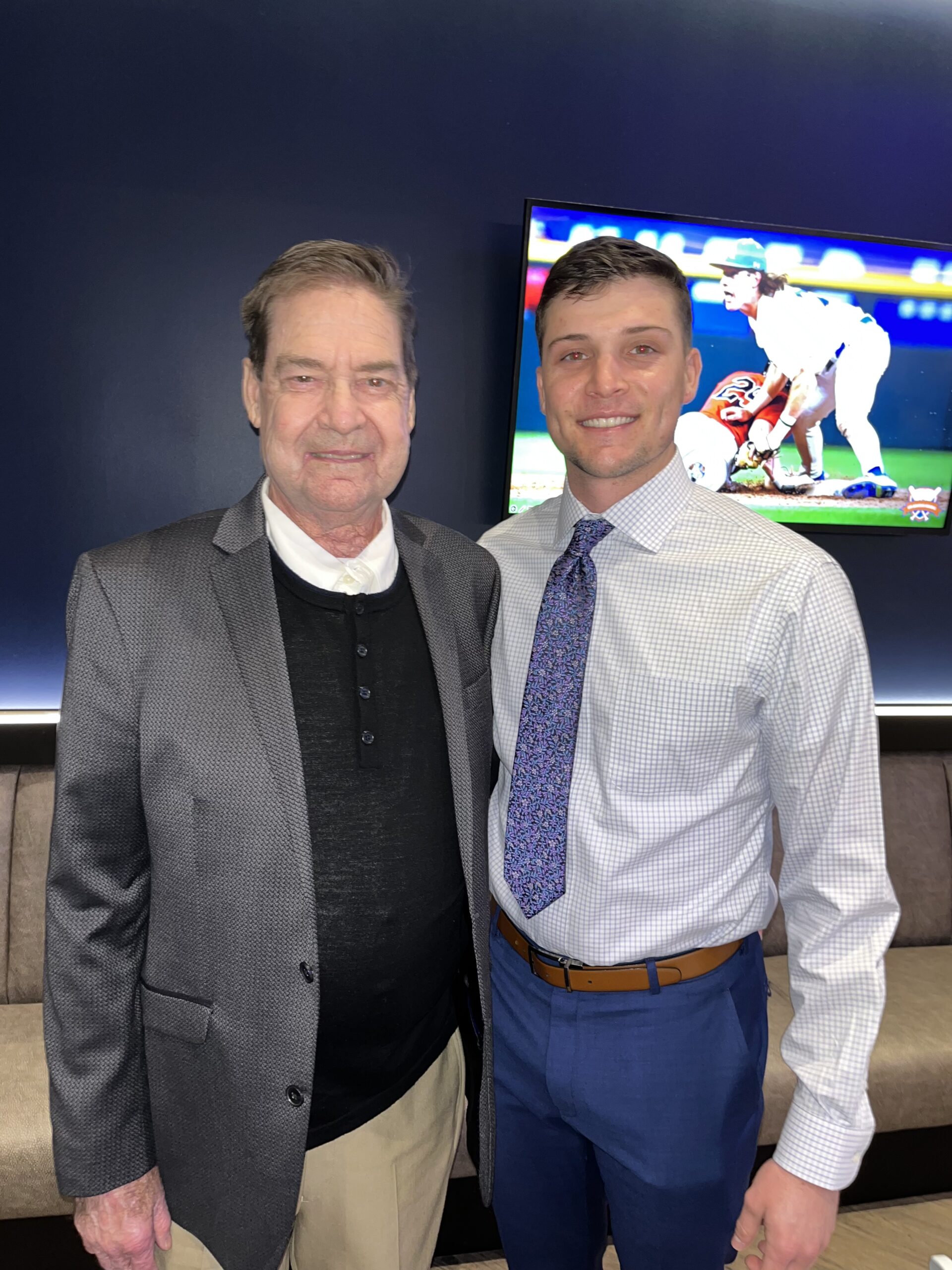 Bryce Hackett together with his father