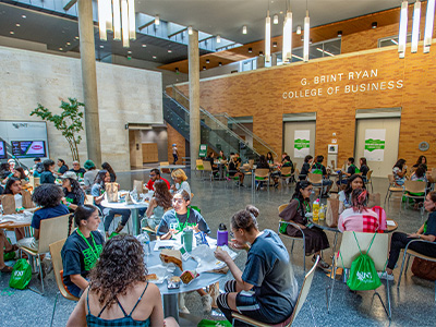 UNT first-generation students touring the G. Brint Ryan College of Business 