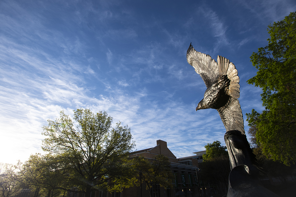 UNT Campus Soaring Eagle Statue