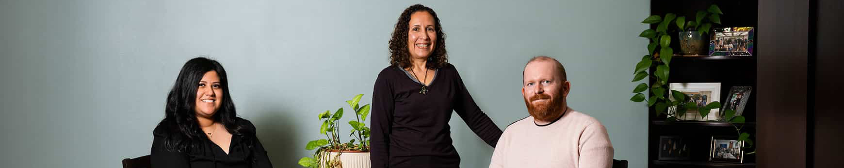 From left: UNT's Jenn Castillo, Mariela Nuñez-Janes and Zachary Prater 