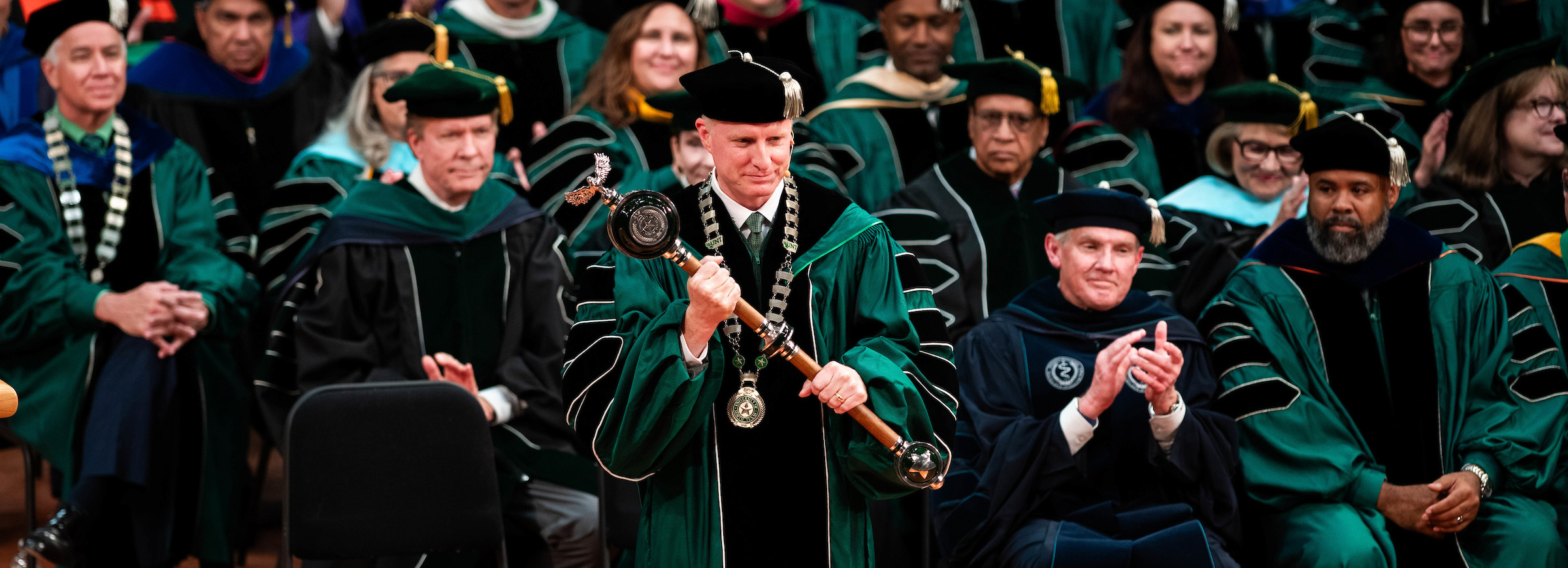 UNT president Harrison Keller investiture ceremony