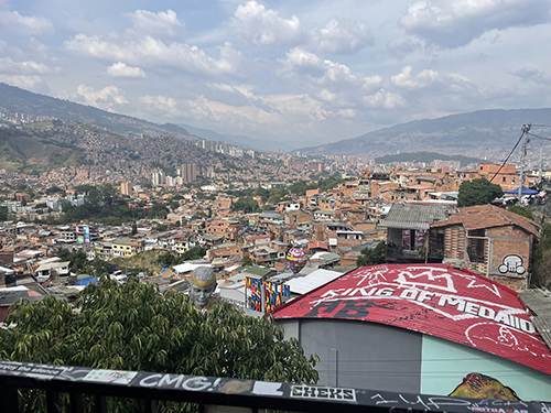 Aerial view of Comuna Trece, Medellín, Colombia