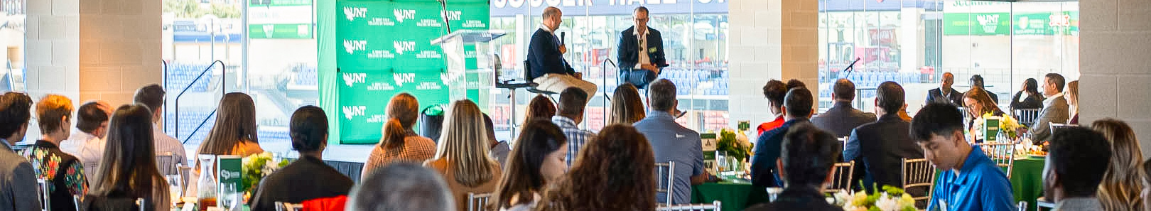 UNT's Bob Heere with FC Dallas owner, Dan Hunt at 2024 Business Matters Luncheon