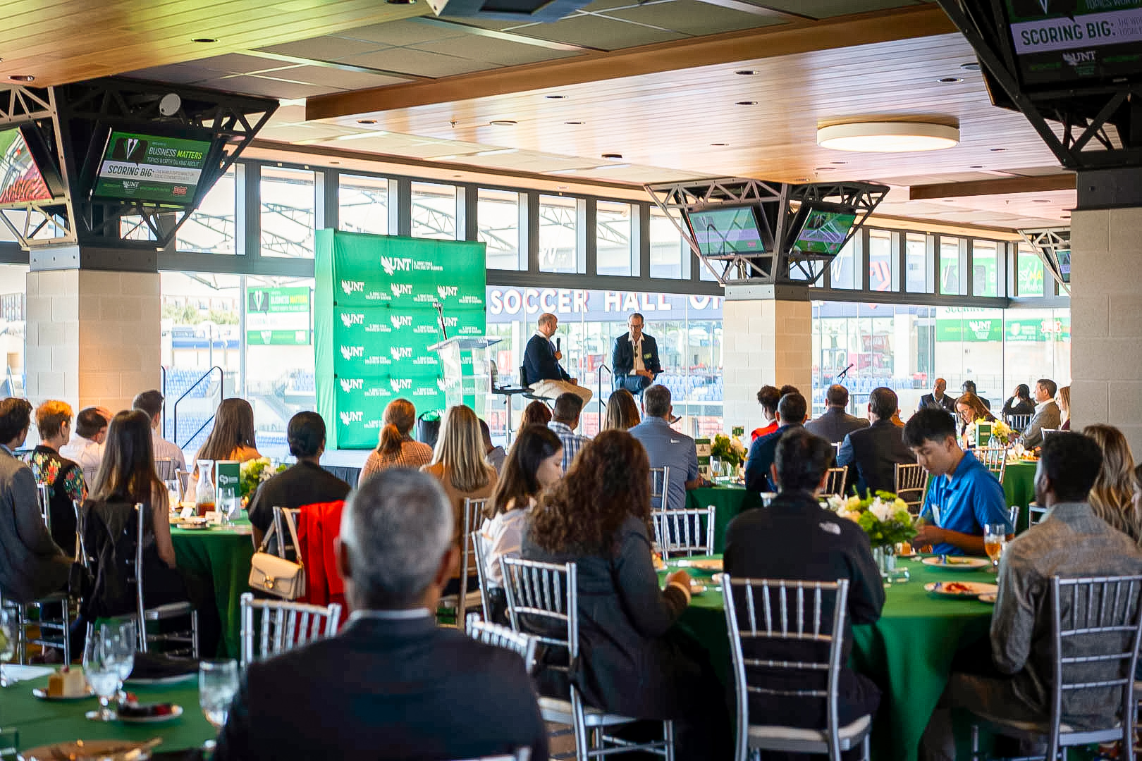 UNT's Bob Heere with FC Dallas owner, Dan Hunt