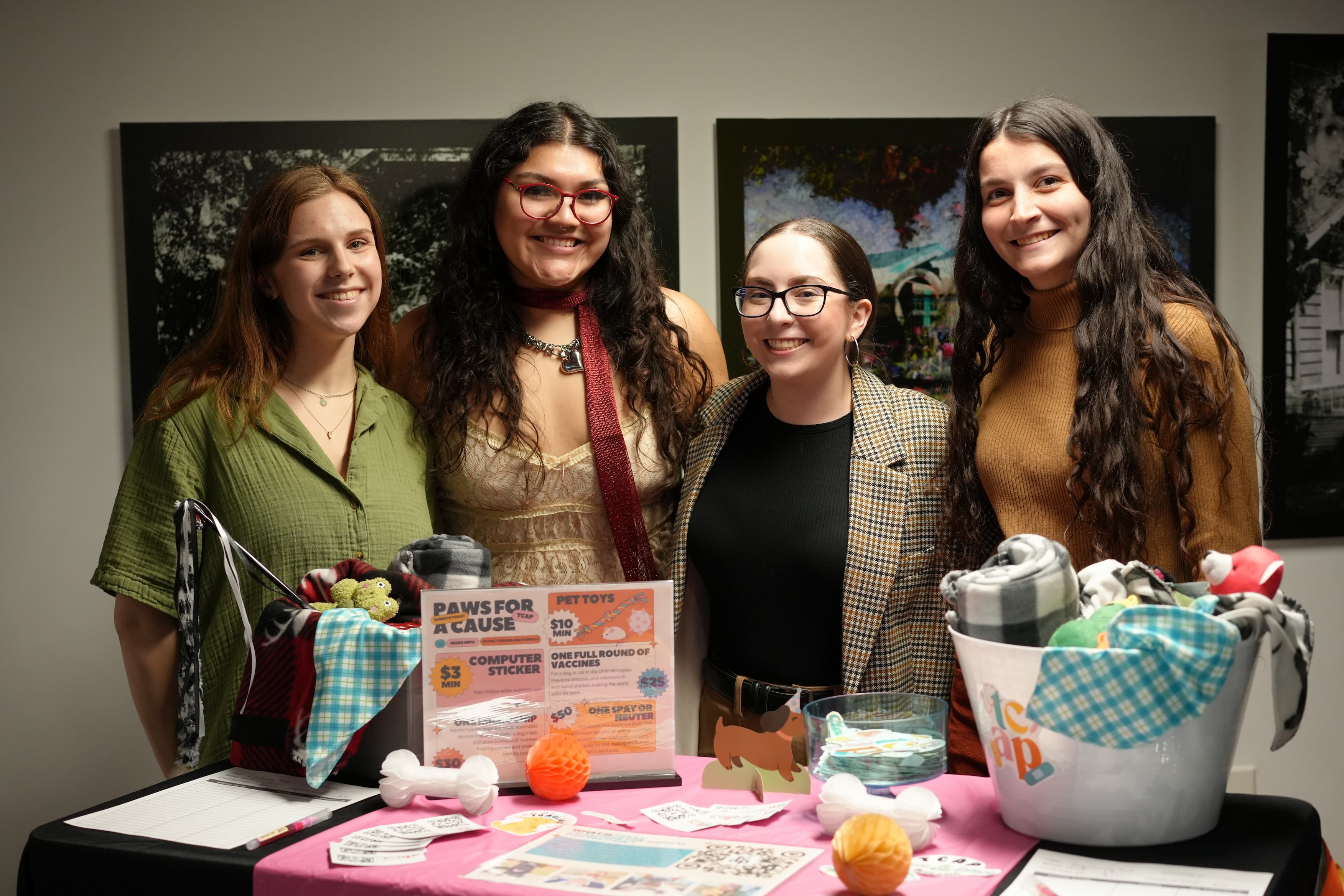 Students in a multidisciplinary social entrepreneurship class gather at the UNT CoLab