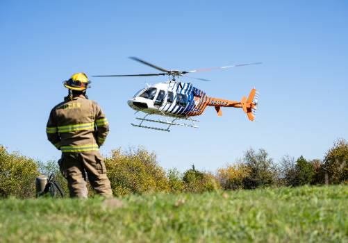 Helicopter and First Responder at UNT Dallas