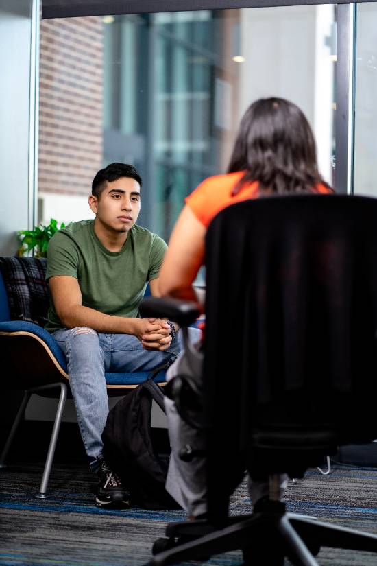  Conversation Between a Student and Staff Member in the UNT Dallas Counseling and Wellness Center 