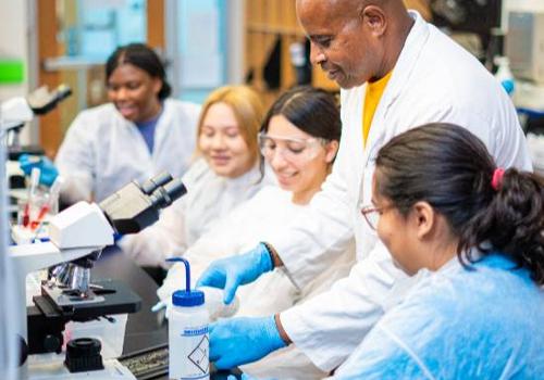 HSC students in their Science Lab