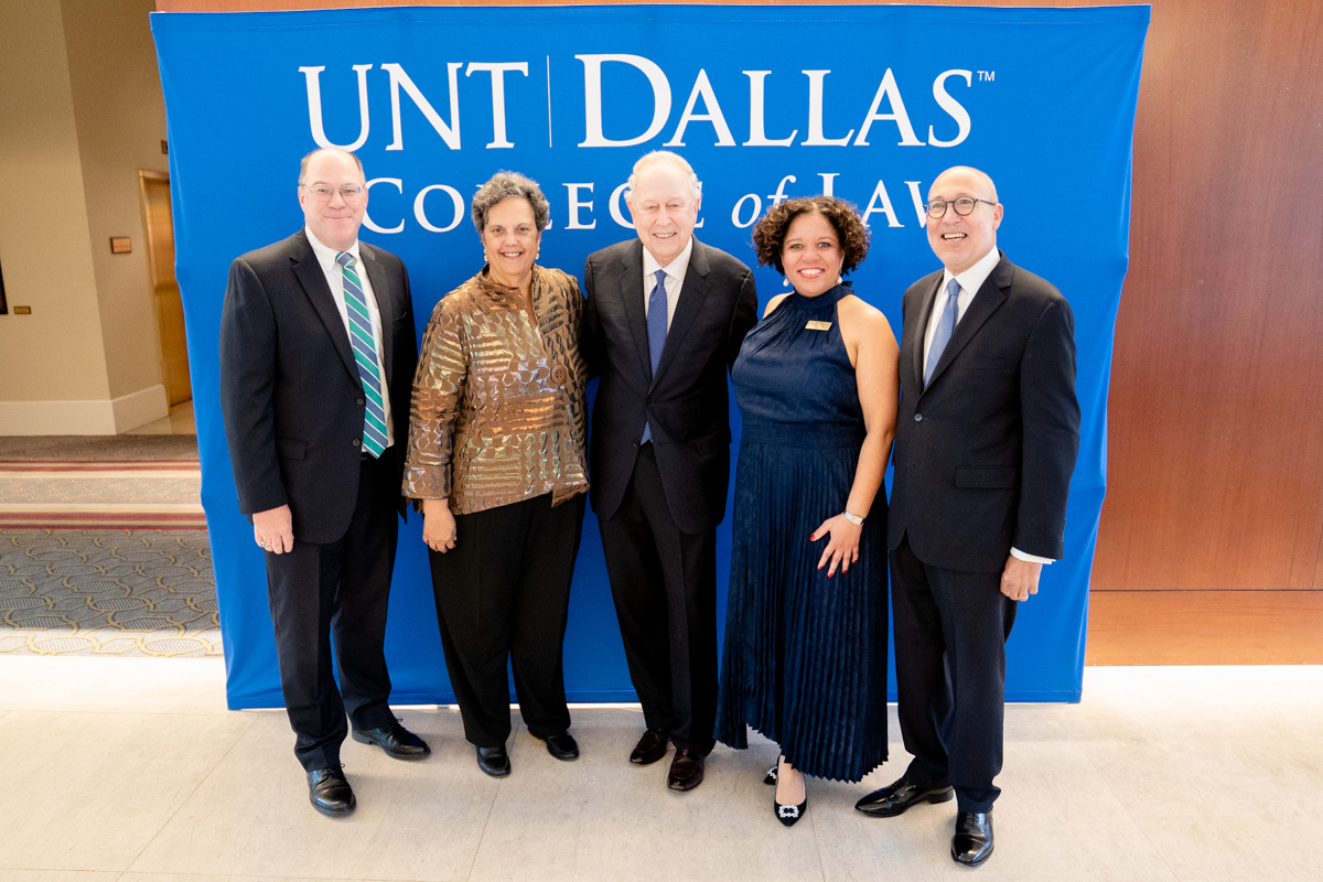  UNT Dallas College of Law Founding Dean Judge Royal Furgeson (center) With Founding Faculty Members Brian Owsley (far left), Cheryl Wattley (second from left), Courteney Harris (second from right) and Thomas Perkins (far right) UNT Dallas College of Law Founding Dean Judge Royal Furgeson (center) With Founding Faculty Members Brian Owsley (far left), Cheryl Wattley (second from left), Courteney Harris (second from right) and Thomas Perkins (far right)