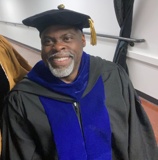 Dr. Ajamu Loving at UNT Dallas Spring 2024 Commencement Ceremonies 