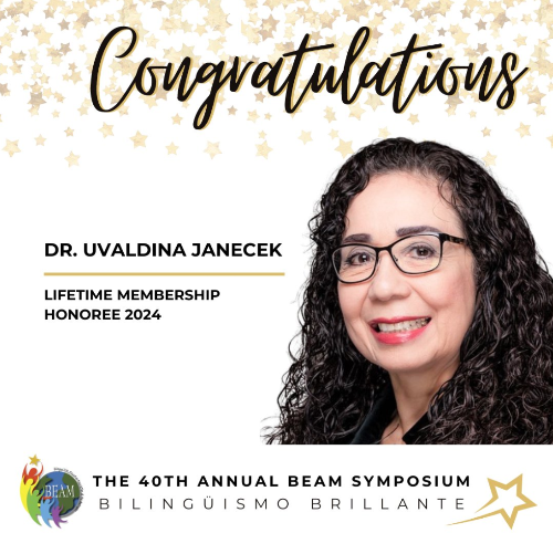 BEAM's Social Media Message Congratulating Dr. Janecek on Her Lifetime Membership Award 