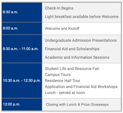  2024 True Blue Open House Schedule